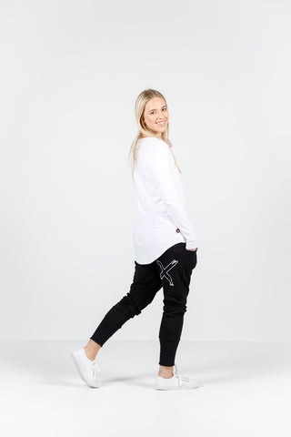 home-lee Apartment Pants - Black with X outline Winter Weight