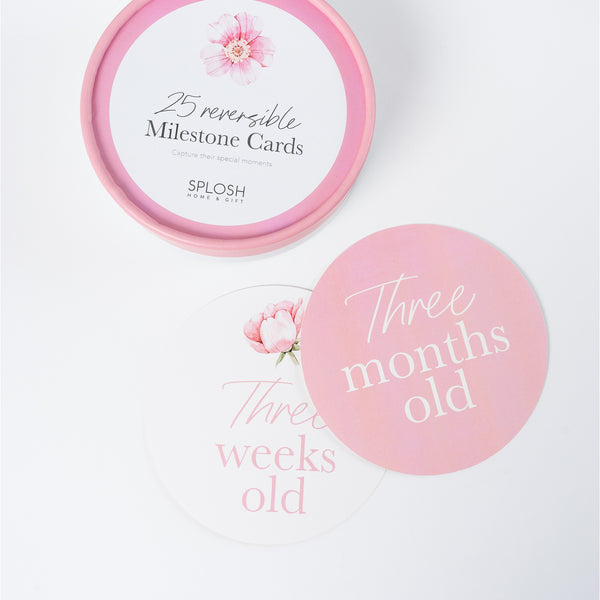 Reversible Milestone Cards Floral