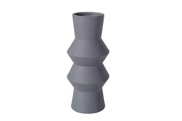 Totem Ceramic Vase - Large Matte Grey