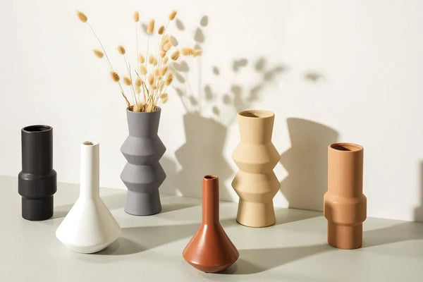 Totem Ceramic Vase - Large Matte Grey