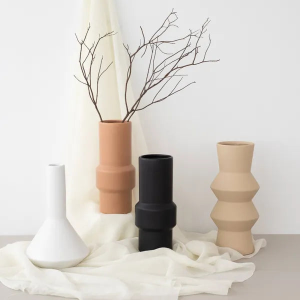 Totem Ceramic Vase - Large Matte Beige