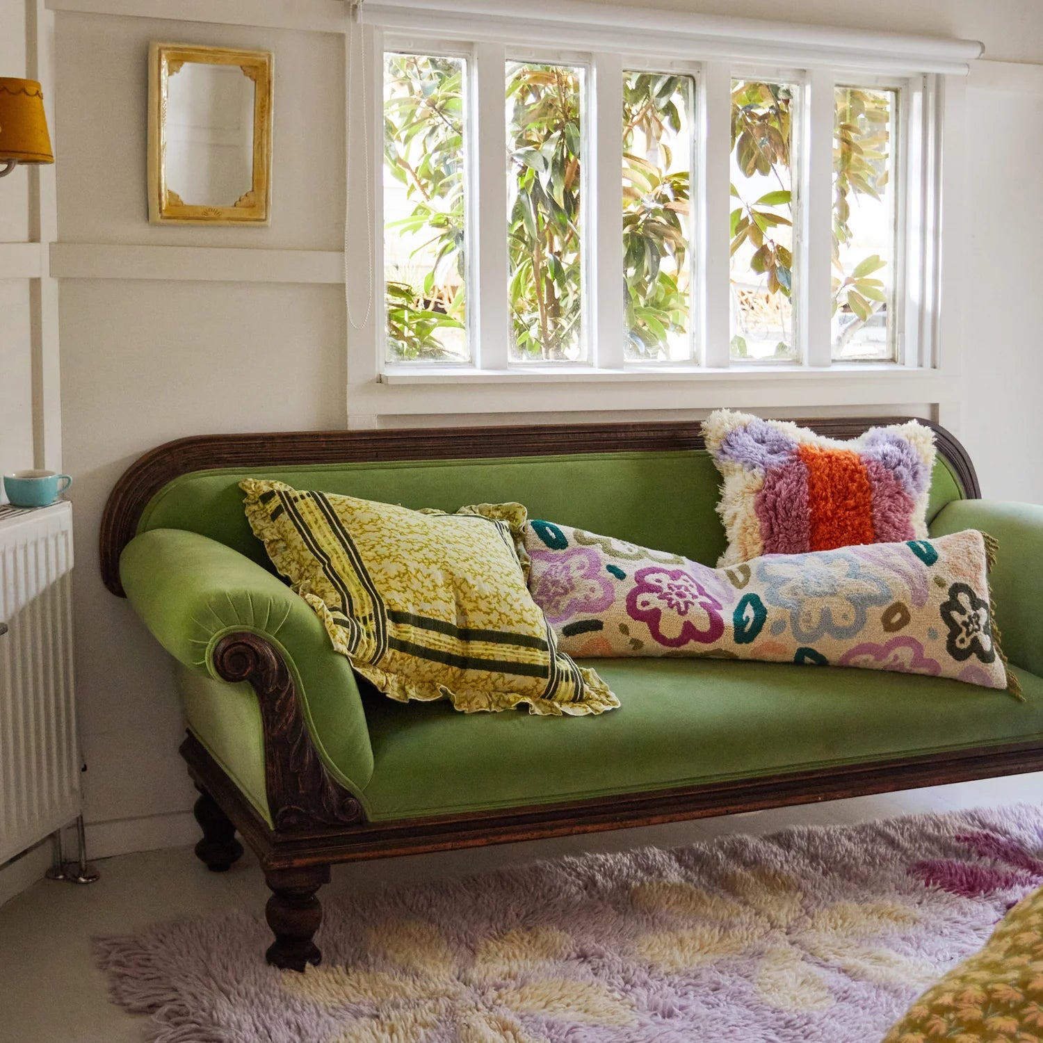 Sage & Clare - Ealing Embroidered Cushion - Sprout