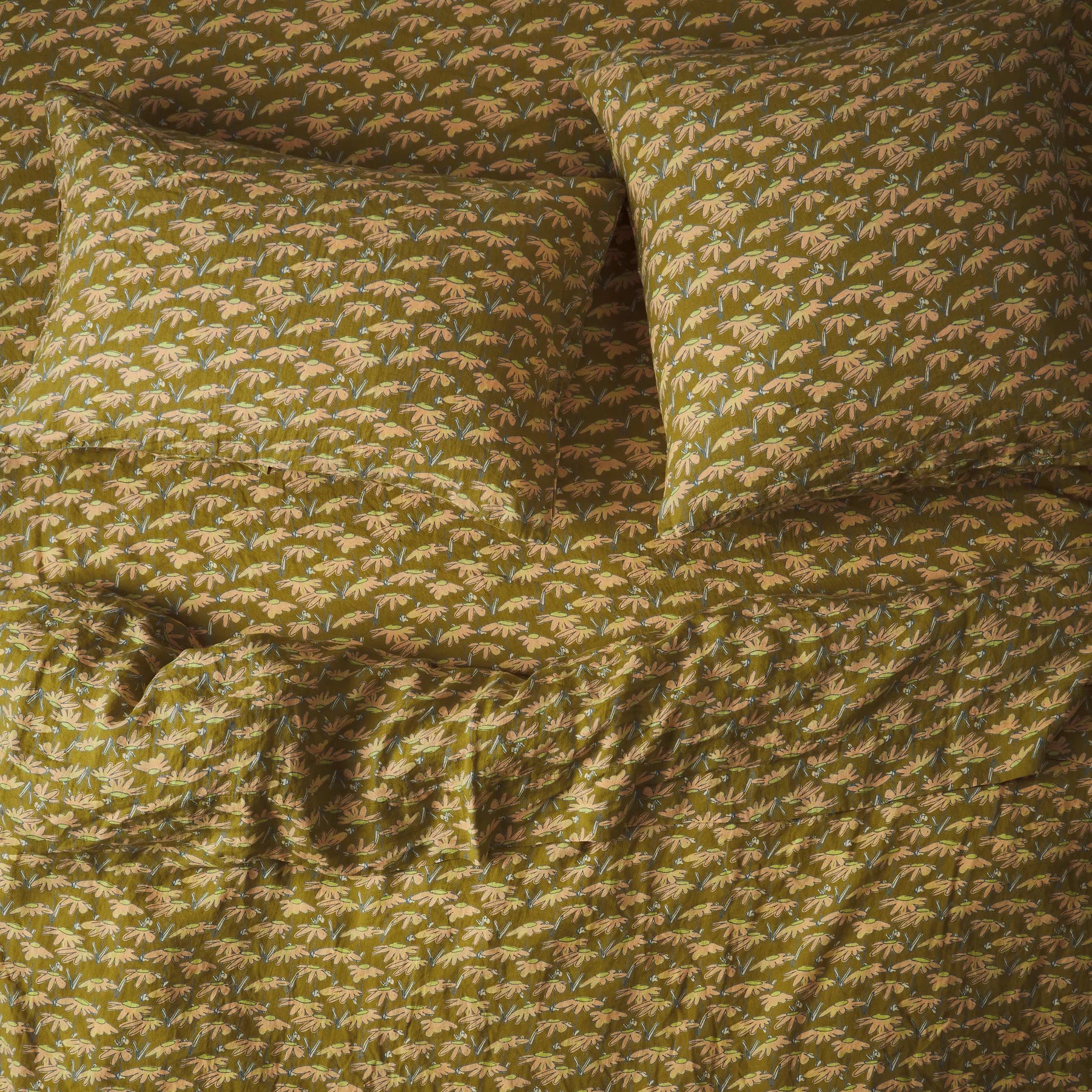 Sage & Clare - Hayle Linen Euro Pillowcase Set - Olive