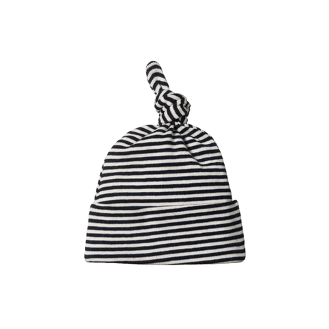 Nature Baby - Cotton Knotted Beanie - Navy Stripe