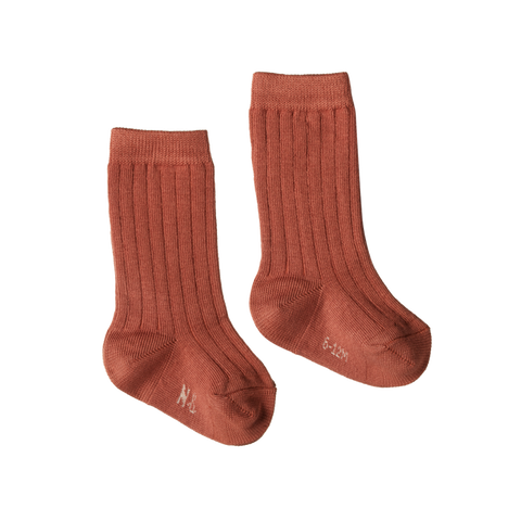 Nature Baby - Cotton Rib Socks - Clay