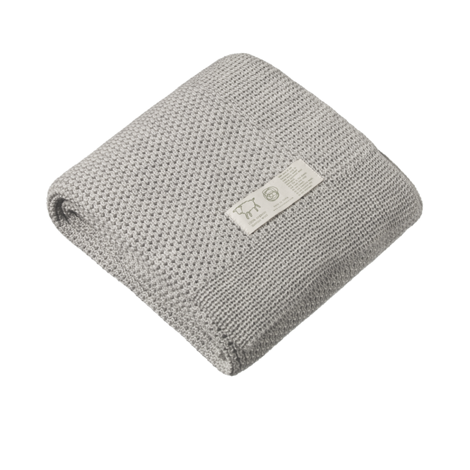 Nature Baby - Merino Knit Blanket - Light Grey